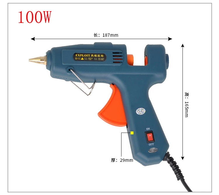 20w60w80w100w150w термоплавкий Пистолеты для склеивания с 1 шт. 7 мм 11 мм Клей-карандаш тепла Температура инструмент промышленной Пистолеты thermo клеевым пистолетом инструмент