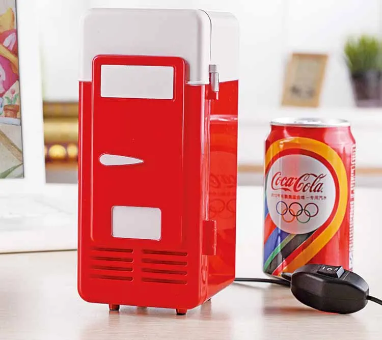 Мини USB портативный офисный Настольный холодильник для студентов, общежития, морозильная камера двойного назначения, автомобильный домашний холодильник для напитков