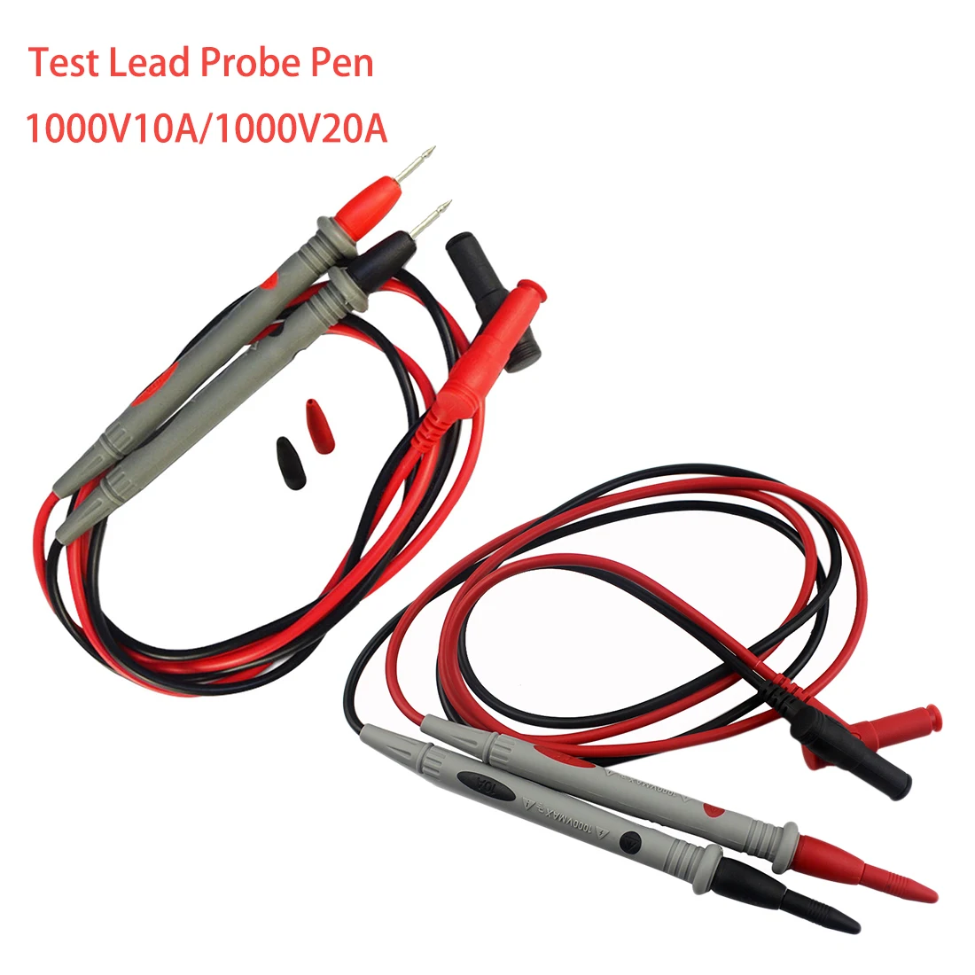 Negro y rojo Mult/ímetro digital Puntas de prueba de la sonda universal Cable Pin Punta de la aguja Medidor mult/ímetro Medidor de prueba Pluma de prueba 2A 1000V CATⅡ 1 par