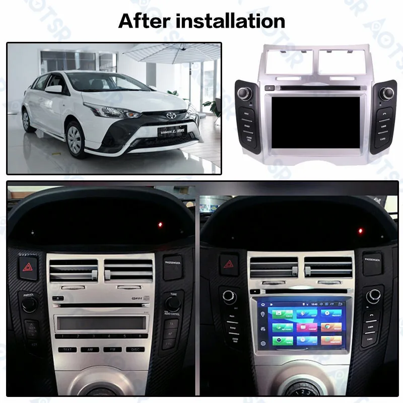 Excellent Android 8.1 4Core RAM 2GB ROM 16GB Car Stereo Screen Radio For Toyota Yaris 2005-2011 Car CD DVD Player GPS Navigation DE stock 4