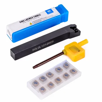 

12pcs/set SCLCL1212H09 Turning Tool Holder Lathe Boring Bar + Gold CCMT09T304 Inserts + Wrench