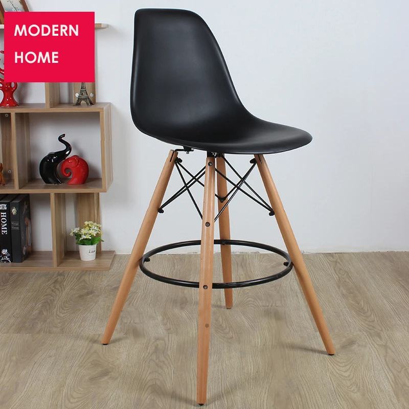 

MODERN DESIGN loft BAR STOOL PLASTIC kitchen room COUNTER stool WOODEN bar chair lOFT CAFE HIGH STOOL Seat Height 65cm 1 PC