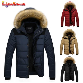 

4 Colors Warm Jacket Arrival Men Hooded Casual Slim Parka Winter New 2019 Men's Brand Coat Warm Down Plus size M-5XL