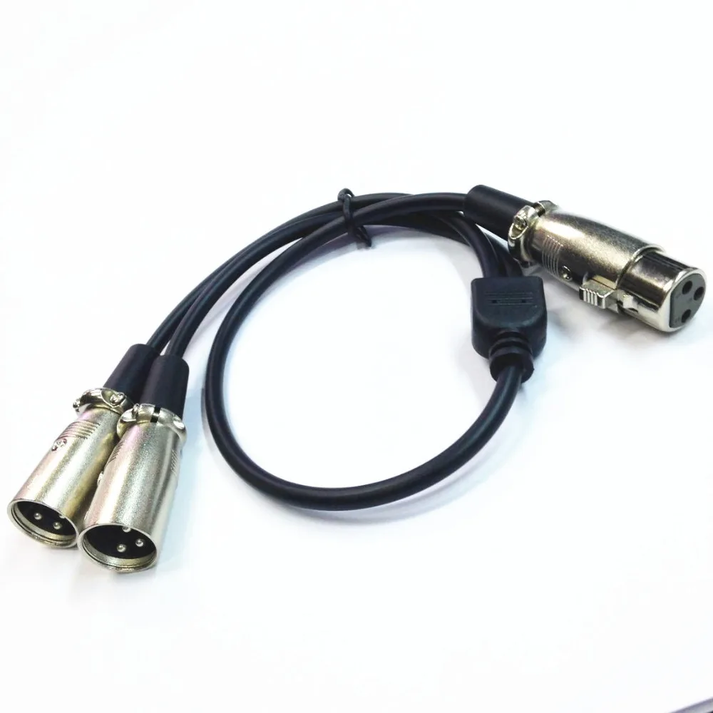 Excellent Hot sale XLR Male Double Female Audio Line 50cm XLR CANNON Male Two Female Audio Cable XLR Y-Split Male 3P Cannon Audio Cable 3