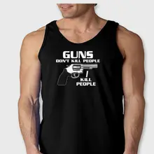 Пистолеты не убивают людей я убивает людей танк Топ Мужская Рок бумага BJ Забавный американский размер S-3XL