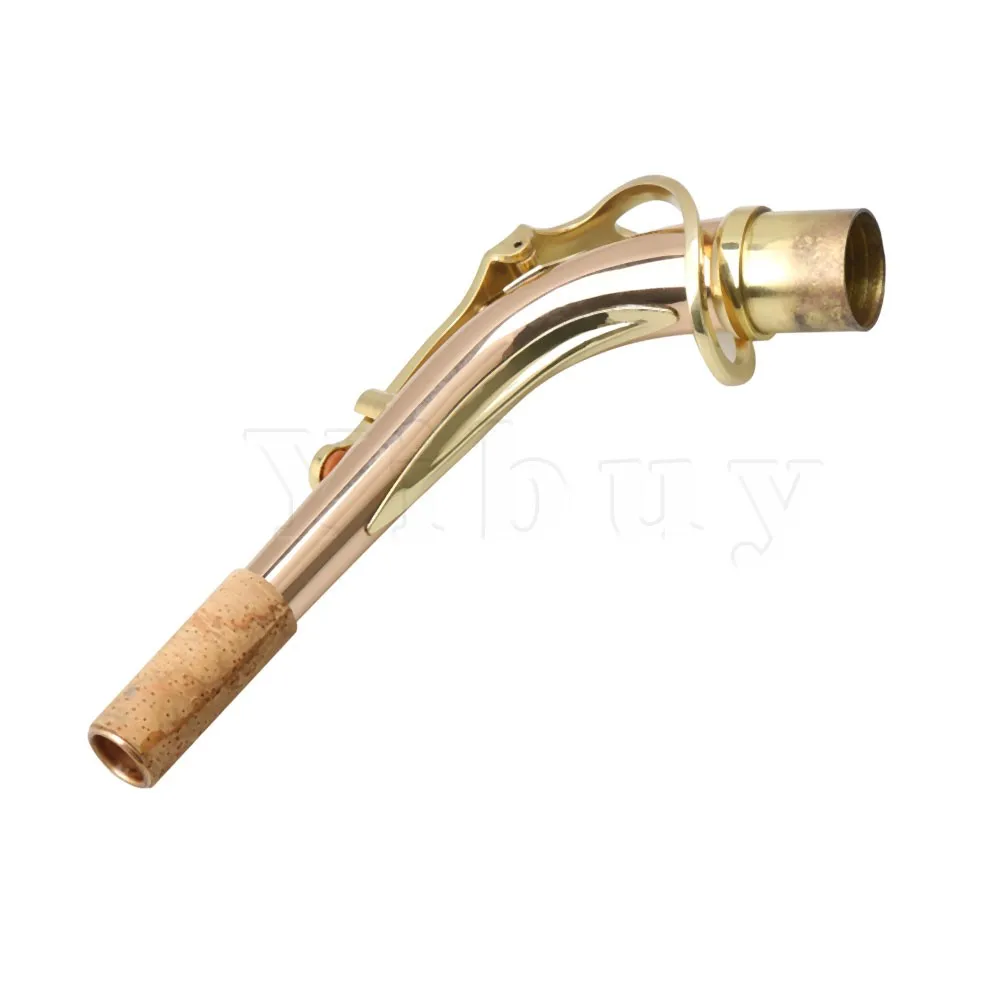

Yibuy Rose Gold 24.5mm Port Copper E-flat Alto Saxophone Elbow Bend Neck for E-flat Alto Saxophone