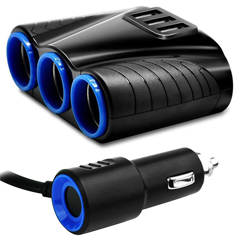 Cigarette Lighter Adapter 3 way Car Multi Socket Splitter 3USB Charger DC Power for Phone and GPRS | Автомобили и мотоциклы