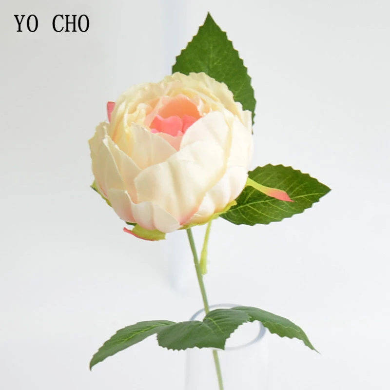 1 Head silk peony artificial flower wedding home decor (28)