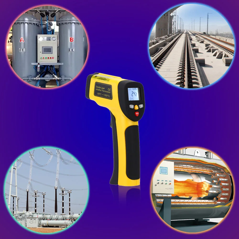 Precision Digital Infrared Thermometer Double Laser Non-contact IR Pyrometer Temperature Tester Diagnostic-tool-50~1050 Degrees Precision Digital Infrared Thermometer Double Laser Non-contact IR Pyrometer Temperature Tester Diagnostic-tool-50~1050 Degrees