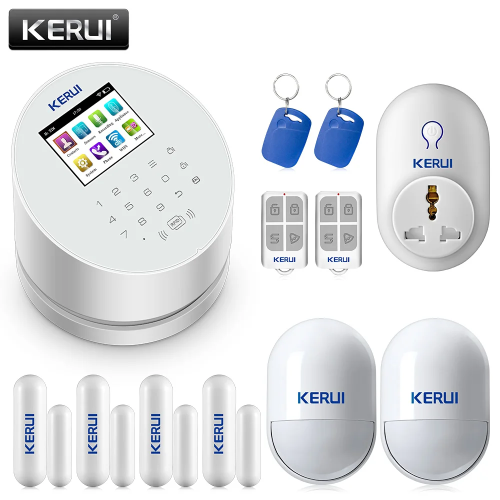 KERUI W2 2,4 дюймов wifi GSM PSTN сигнализация Умный дом Охранная сигнализация Система IOS Android приложение управление паролем клавиатура сирена