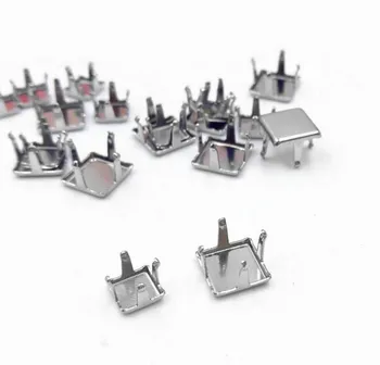 

Stainless Steel 4 Prong Pins Square Base Stamping Blanks Findings DIY for 3mm 4mm 5mm 6mm 7mm 8mm Rhinestone CZ Jewelry Making