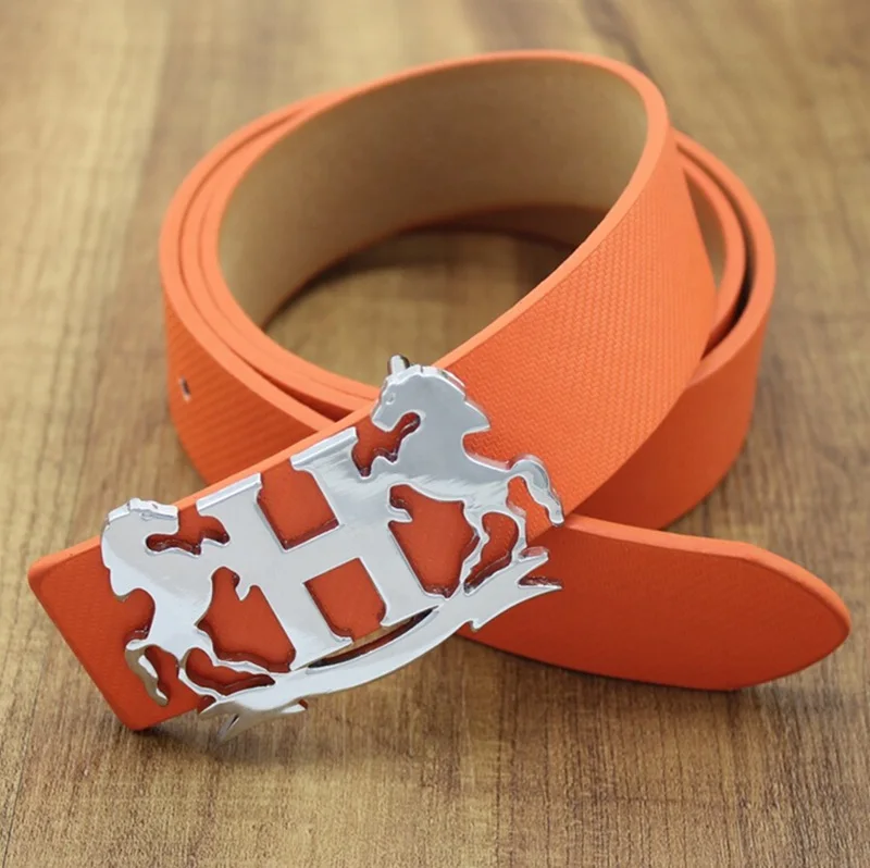Fashion Faux Leather Horse Smooth Buckle Ladies Belt Unique Design PU