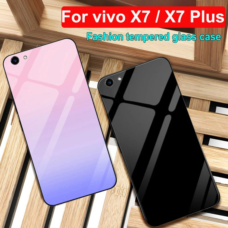 ДЛЯ vivo X7 чехол vivoX7 закаленное стекло для телефона X 7 plus Жесткий Чехол задние Чехлы