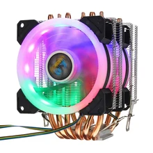 6 Heatpipe Cpu Cooler Fan 3 Line Rgb Led Cooling Fan Quiet Heatsink Radiator For Intel 775/1150/1151/1155/1156/1366 For Amd Al