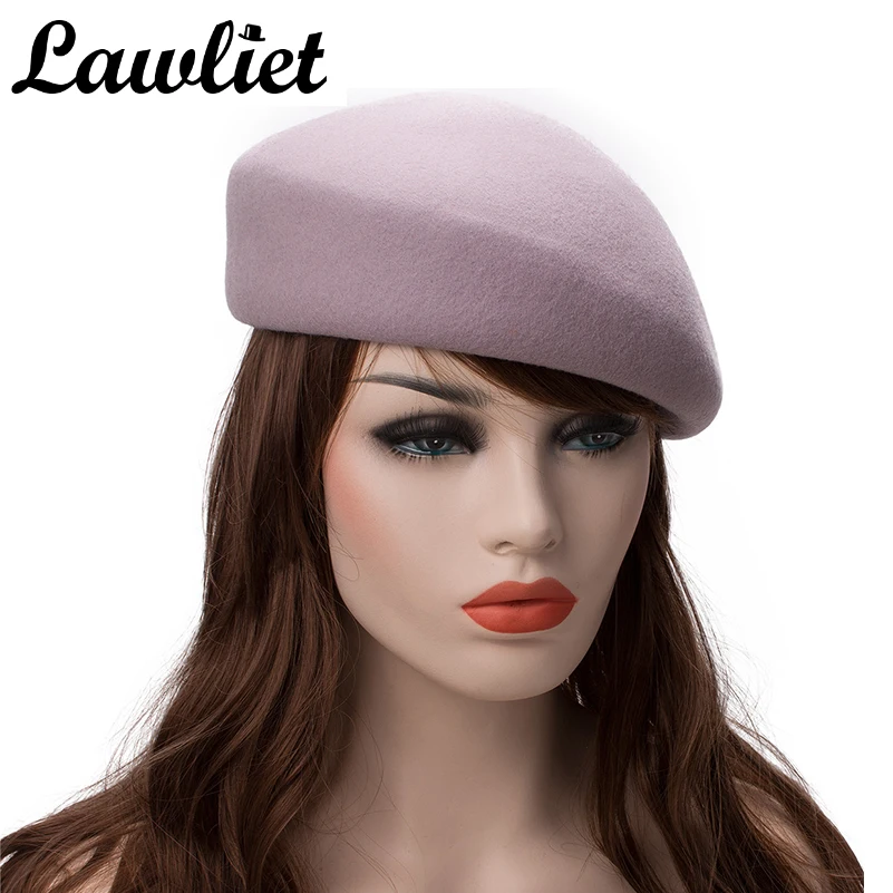 Kopen Hoge Kwaliteit Baret Cap Effen Vrouwen Mannen Unisex 100% Wolvilt Tilt Winter Baret Hoeden Dome Blote Boina Feminino Hoed kunstenaar Platte Pet