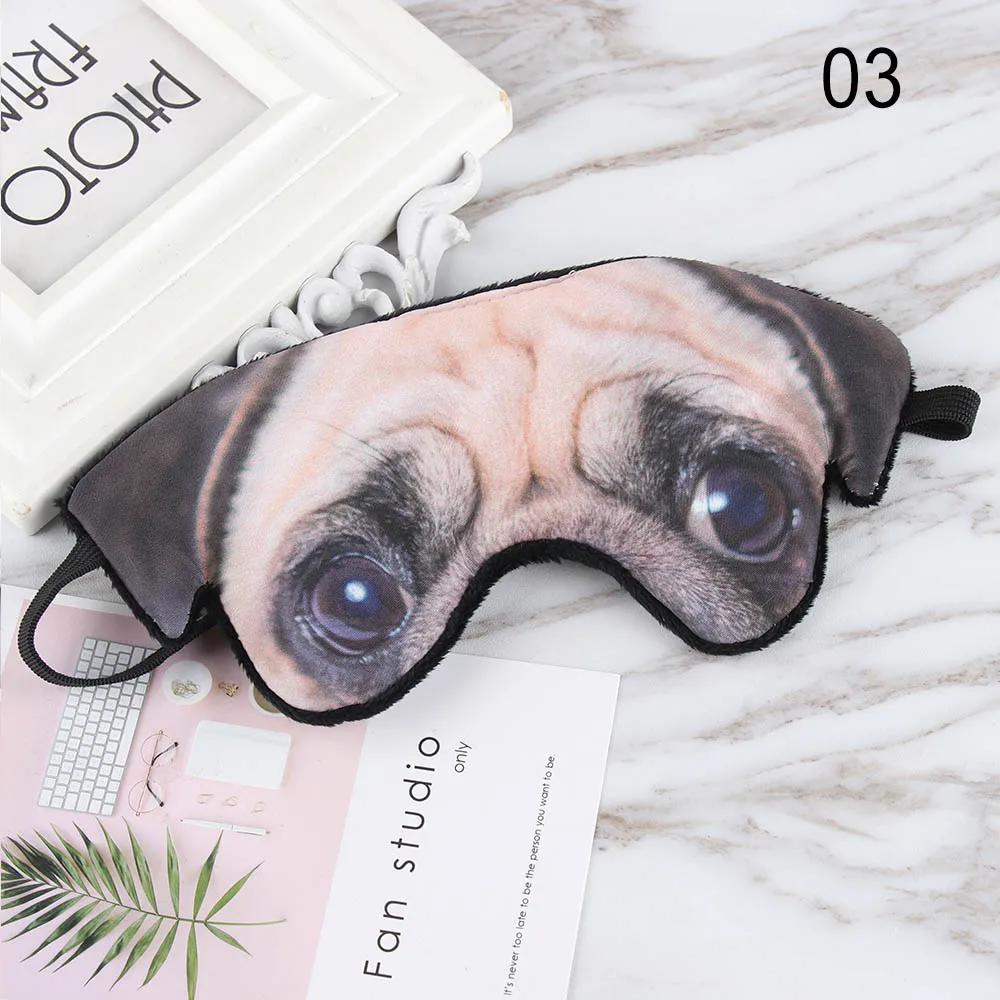 1 шт. 3D печать маска для глаз, чтобы помочь сна мультфильм животное ворс маска для сна крышка повязка на глаза для сна 3D тени сна повязка на глаза подарки - Цвет: 3