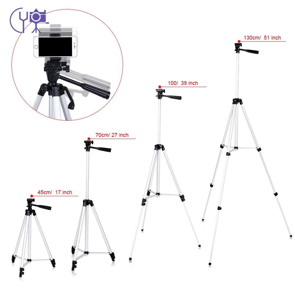 CY 1pcs 130cm professional Camera Tripod Stand light tripod with Rocker