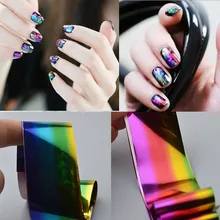 4x10cm/pc Gradient Starry Sky Nail Foil Blue Holographic Paper Nail Art Decorations Tips for Design Polish Nail DIY Accessories