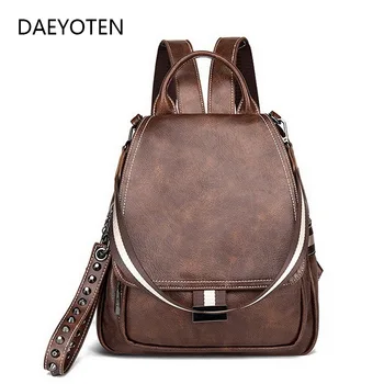 

DAEYOTEN Retro Rivet Bags For Women 2019 Anti Theft Backpack For Girls Female School Bags Shoulder Bag Women Backpacks ZM0114