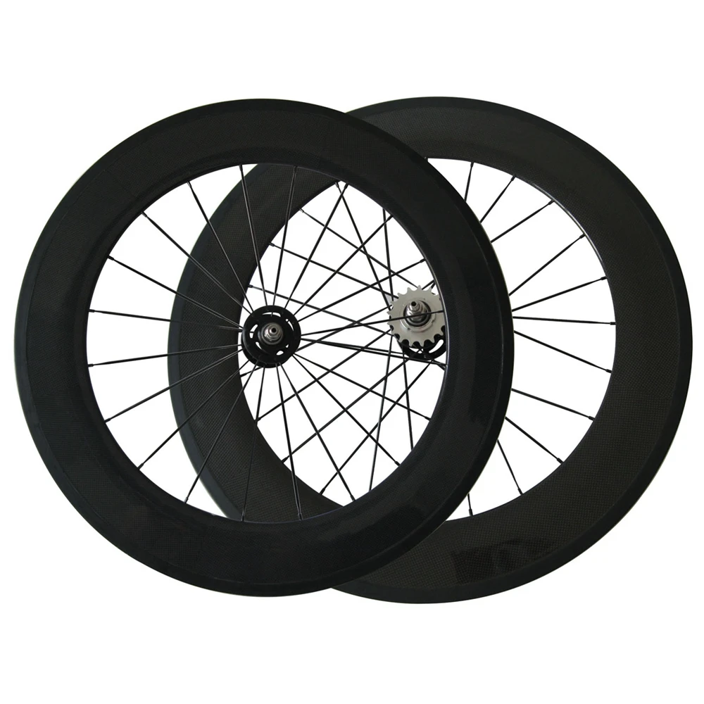 Clearance Fatory Cheap Carbon Fixed Gear Track Wheel 88MM Clincher or Tubular Wheels Carbon Track and Field Bicycle Wheel 0
