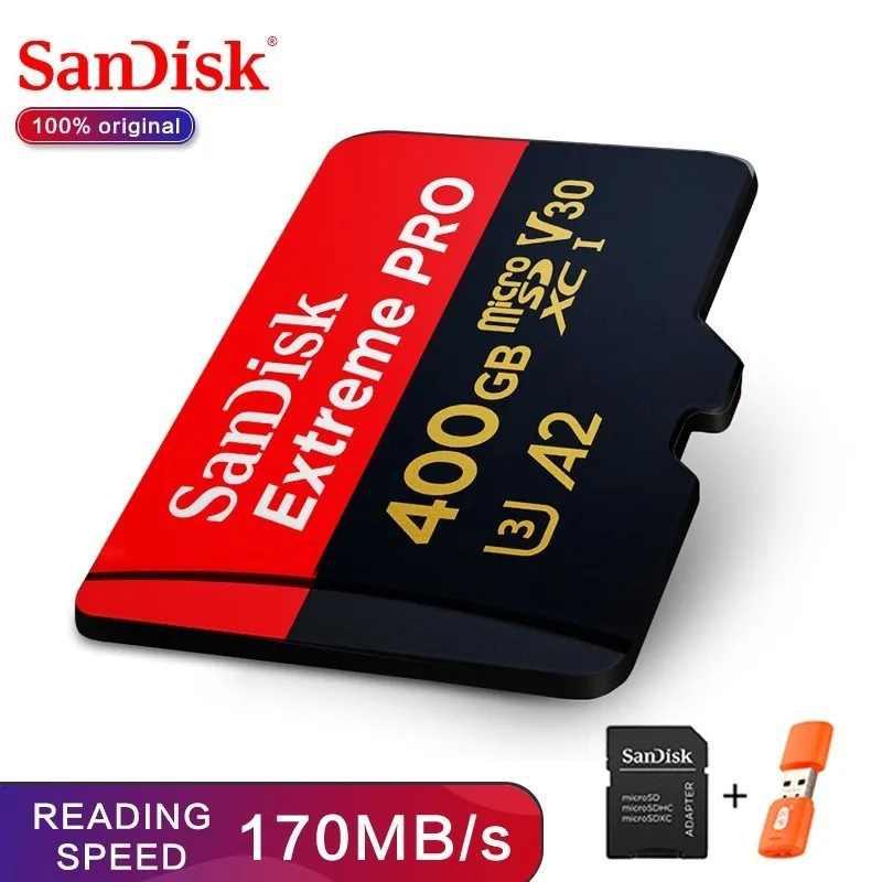 SanDisk Extreme Pro microSDHC/microSDXC Новая Обновленная карта памяти 32 Гб microSD карта 64 ГБ TF карта 170 МБ/с./с 128 Гб класс 10 U3 A2 V30 - Емкость: 400GB PRO U3