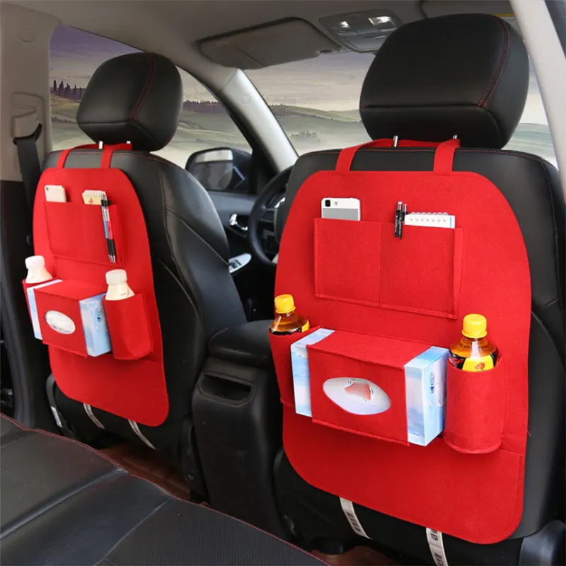 Multi-Purpose Car seat Protection Bag Drink Holder Car Back seat Storage Bag-Thermal Insulation Suitable for Vehicles Anti-Kick pad Tissue Box