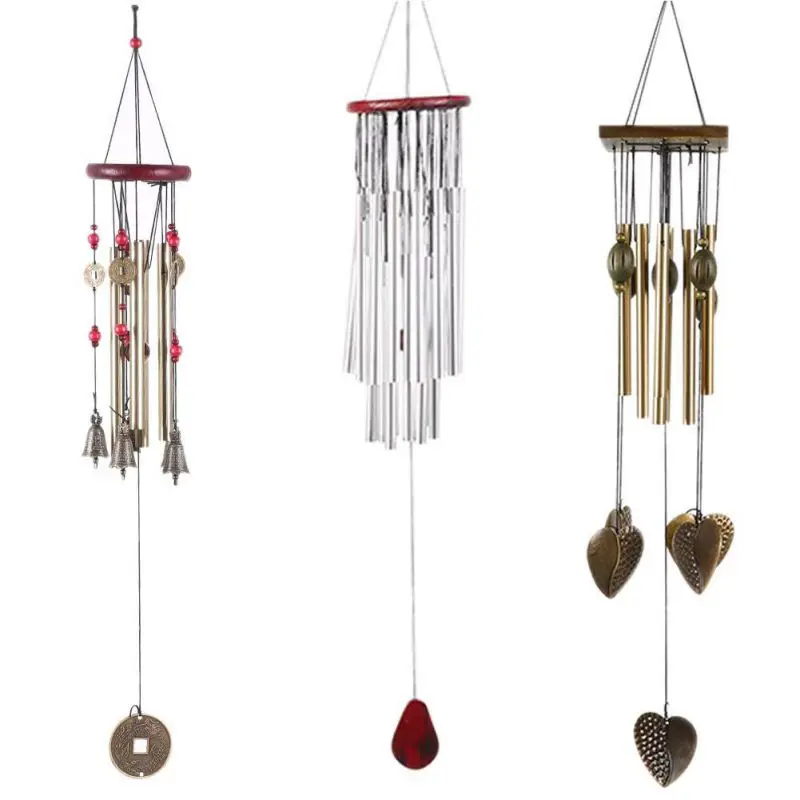 Solid wood bronze wind chimes Metal multi tube rust proof campanula