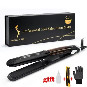 

Kasqi professional flat iron hair straightener brush salon steam/mini/ceramic hair straightener for hair styler
