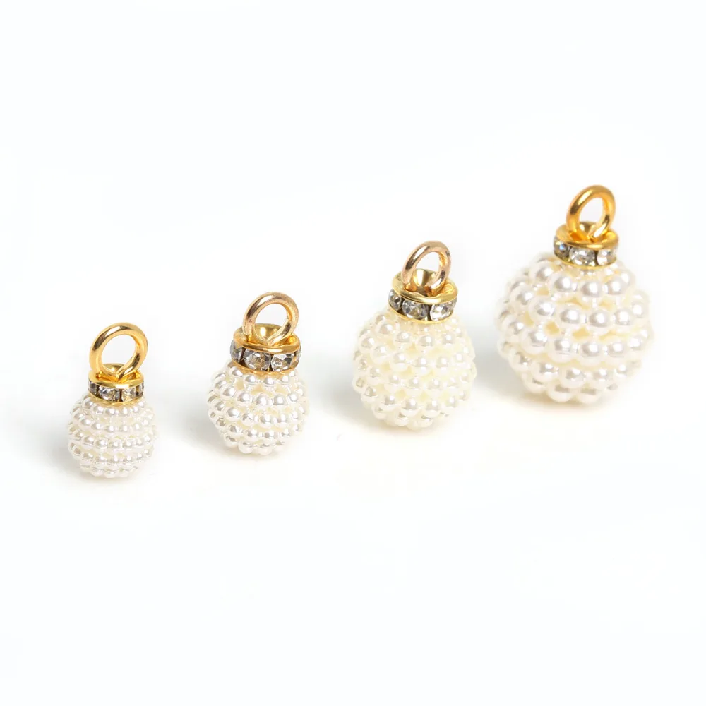 

10pcs/lot Alloy Enamel Charms Imatation Pearl Beads For Bracelet Necklace Jewelry Making DIY Earring Findings