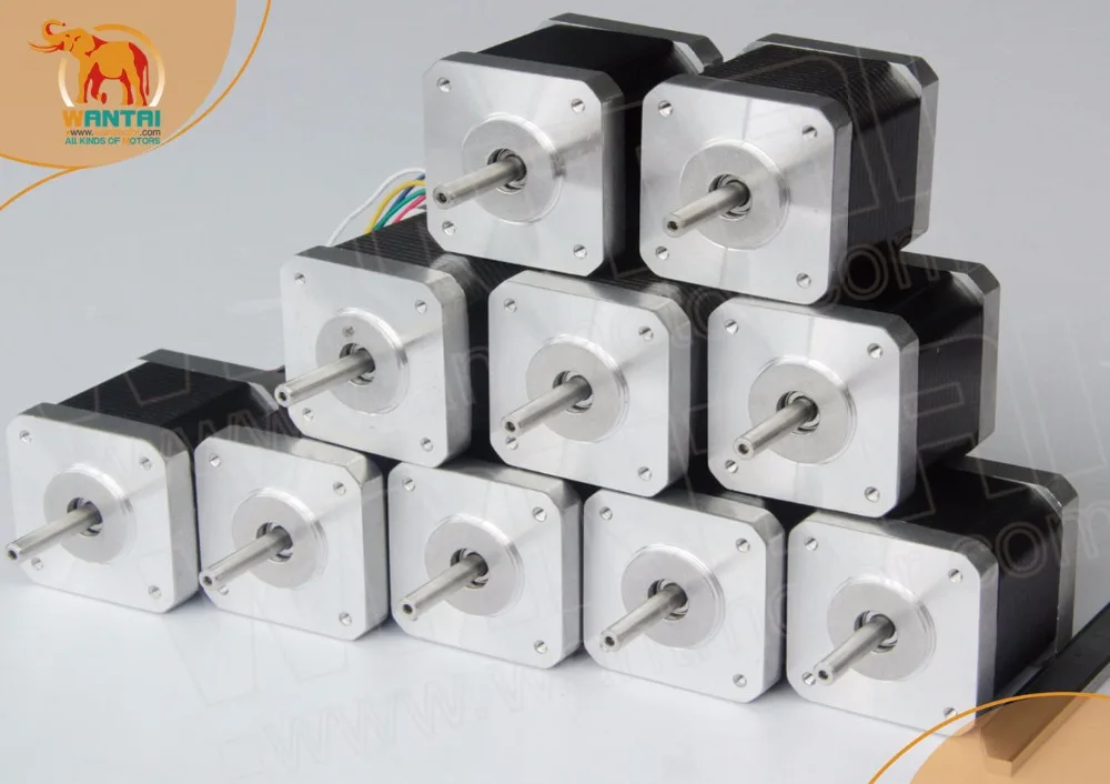 (Корабль США) 10 шт. Wantai Nema 17 шаговый двигатель 42BYGHW609 с 4000 г. См 1.7A CNC Robot 3D I3 Makebot Reprap