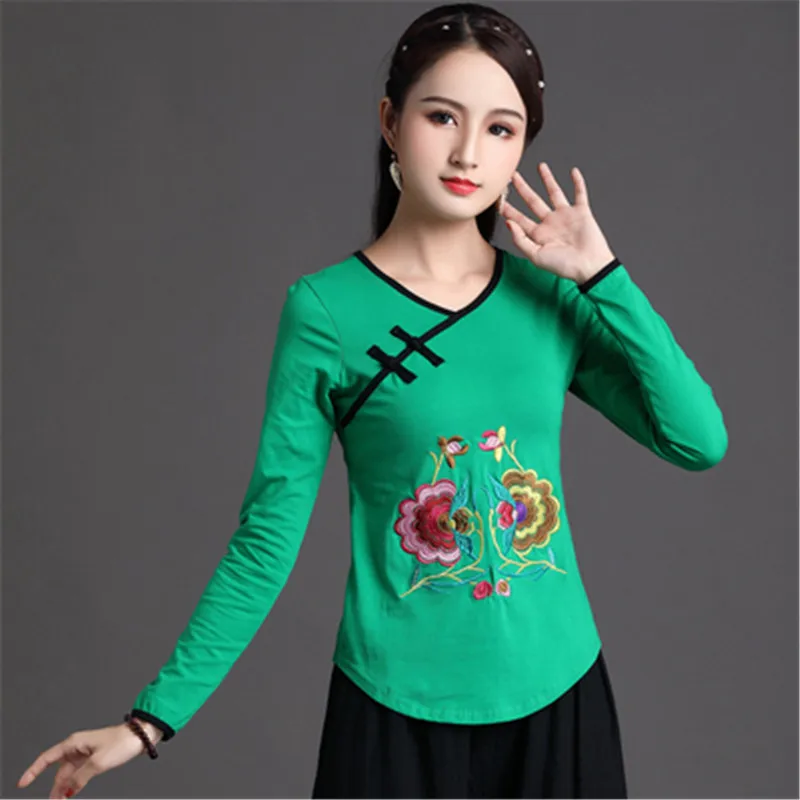 Рукаовов народный костюм Haut Femme модная футболка женская одежда с вышивкой Camiseta