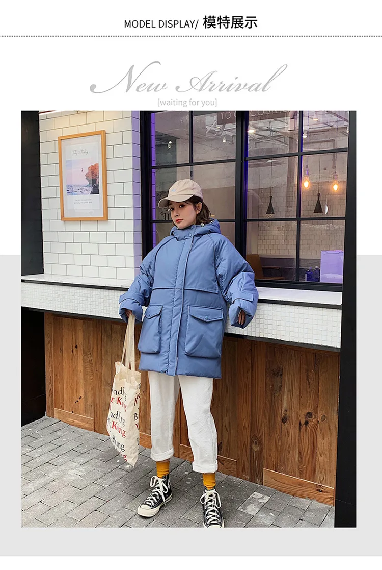 Новое зимнее женское пальто в Корейском стиле, свободное короткое хлопковое пальто, куртка, зимнее пальто, пуховик, зимняя куртка, Женская парка 922