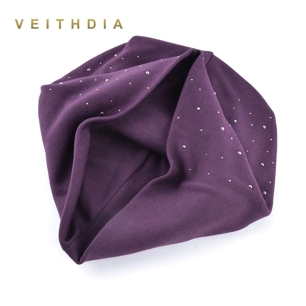 VEITHDIA Gypsophila, женская шапка, Skullies Beanies, вязаная шапка, s Bonnet, двухслойная хлопковая шапка, Осень-зима, DH47