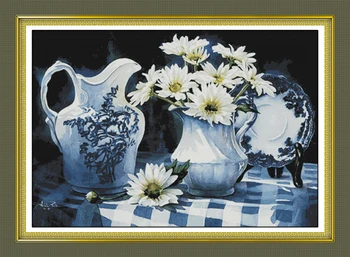 

Charm of porcelain Cross Stitch Kits 11CT Printed 14CT Set DIY Chinese Cotton Cross-stitch Counted Embroidery Needlework