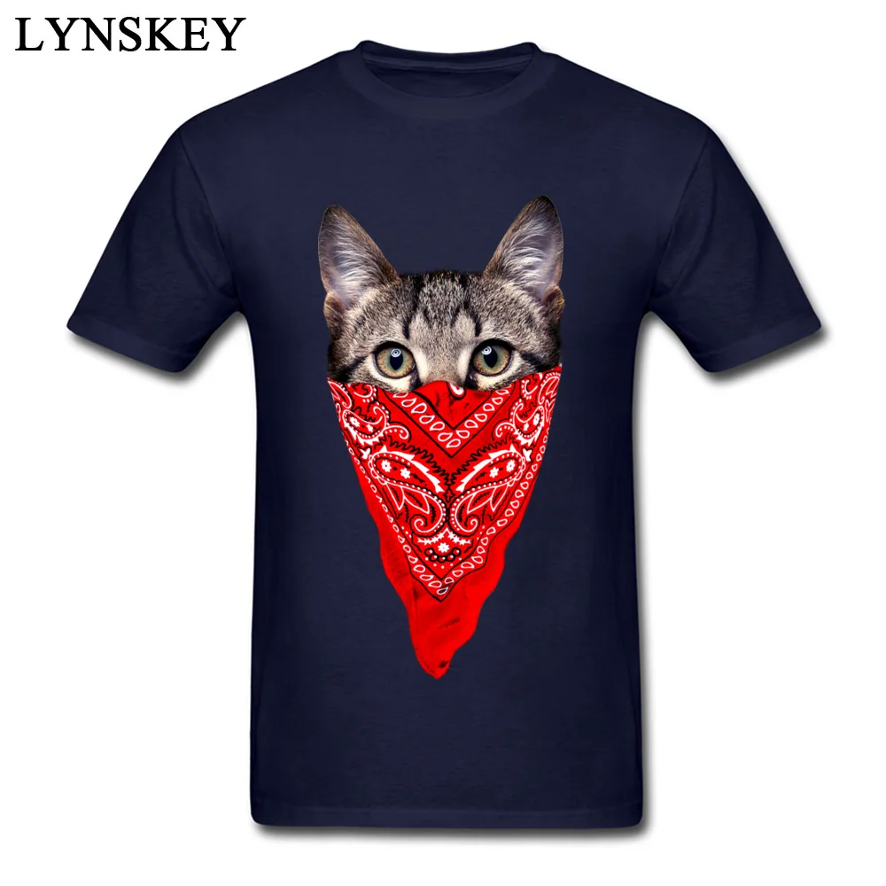 3D Printed Tops T Shirt for Men Hot Sale Summer/Fall Round Collar 100% Cotton Short Sleeve T-shirts Gangster Cat Printed Tee-Shirt Gangster Cat navy
