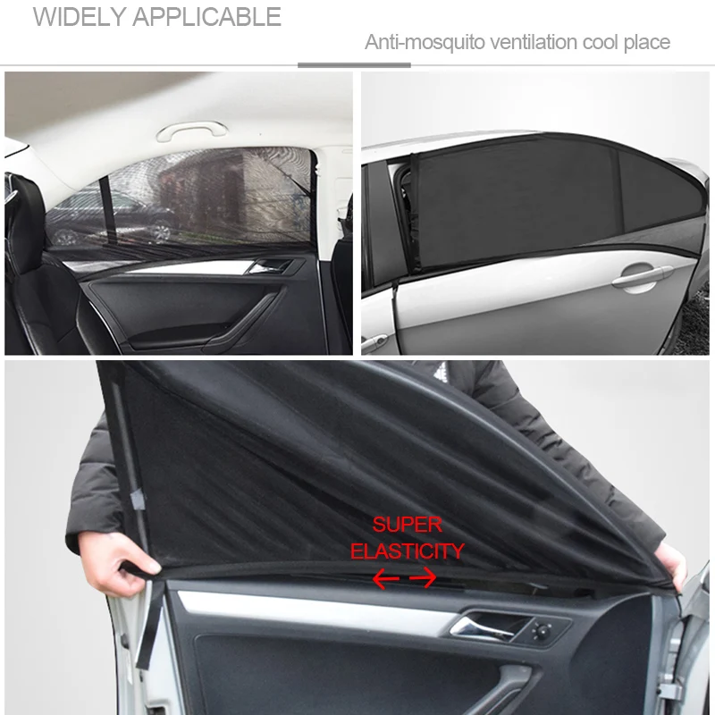 Car Sun Shade Curtain Window Screen Gauze Prevent Mosquito UV Summer Sunshade Child Travel Privacy Mesh Net Auto Accessories