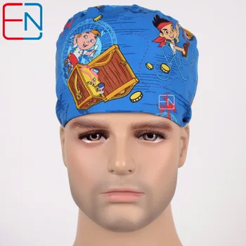 

new unisex surgical caps 100% cotton with sweatbands snow flowers with two sizes to fit different size haidaoqibing