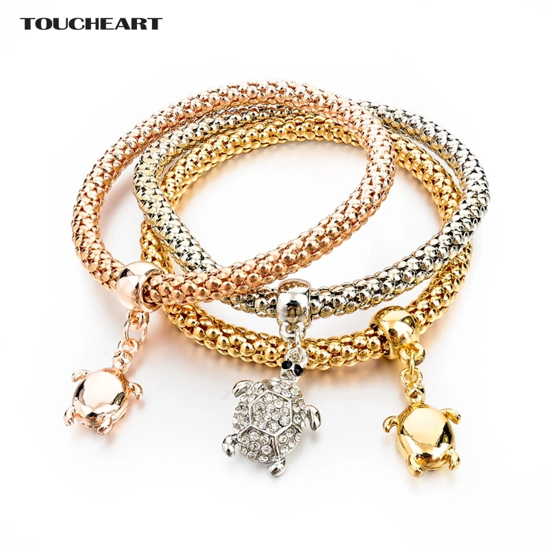 

TOUCHEART Dropshipping Custom Gold Turtle Charm Bracelets Bangles For Women Vintage Jewelry Friendship Bracelet Femme SBR150196