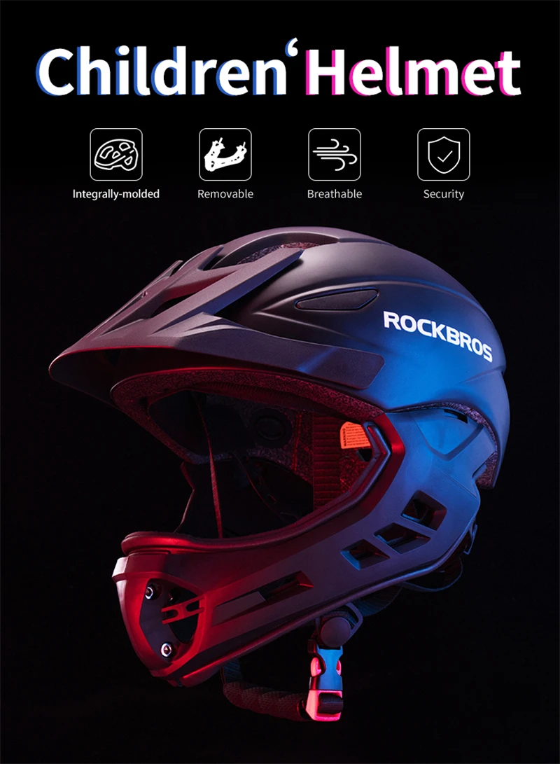 ROCKBROS мотоциклетные шлемы для детей для занятий спортом на открытом воздухе, безопасность шапки для сноуборда защита головы Детский велосипедный шлем для езды на мотоцикле