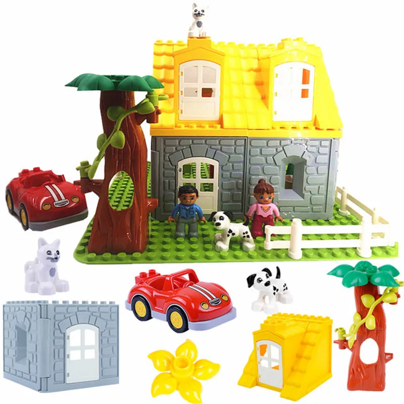 

Large Particle Building Blocks Figures Animals Cars Tree Window Door Accessories Toys Compatible With Legoingly Duploed For Gift