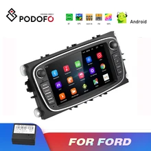 Podofo Android 2 Din Car Radio Multimedia MP5 Player 7” Autoradio GPS For Ford/Focus/S-Max/Mondeo 2 4/Galaxy Cassette Recorder