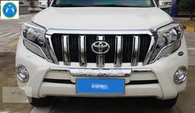 Chrome Front Grill Grille molding Cover Trims 6 pcs For Toyota Land Cruiser Prado FJ150 2014