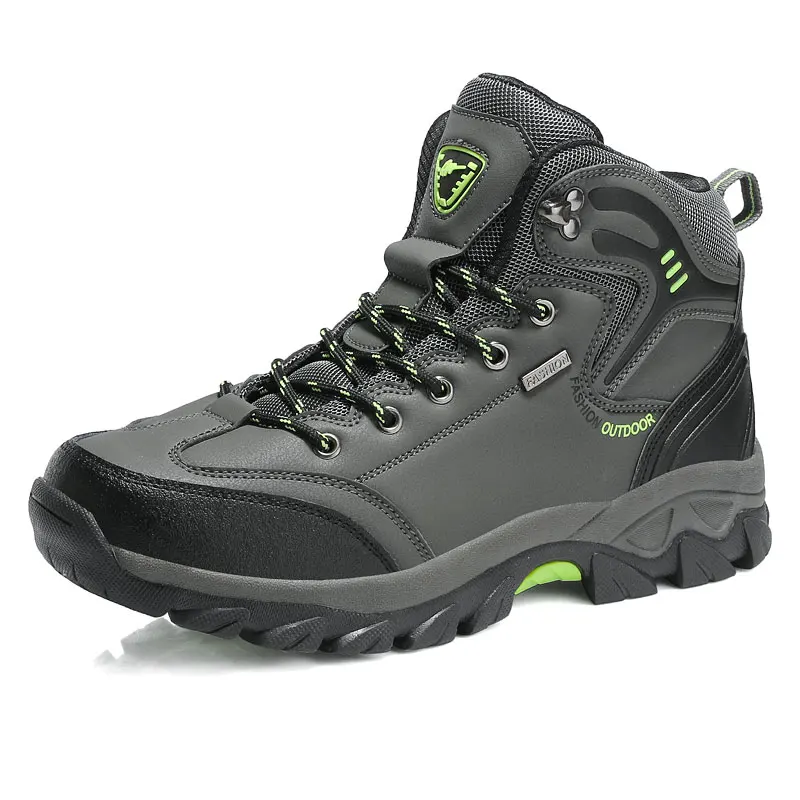 Зимние водонепроницаемые мужские походные ботинки, уличные спортивные кроссовки, Нескользящие треккинговые ботинки, обувь для кемпинга, альпинизма, охоты, большие размеры 39-47 - Цвет: Grey