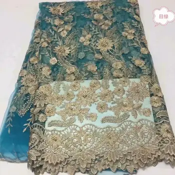 

Royal blue African Lace Fabric 2019 Embroidered Nigerian Laces Fabric Bridal High Quality French Tulle Lace Fabric For Party