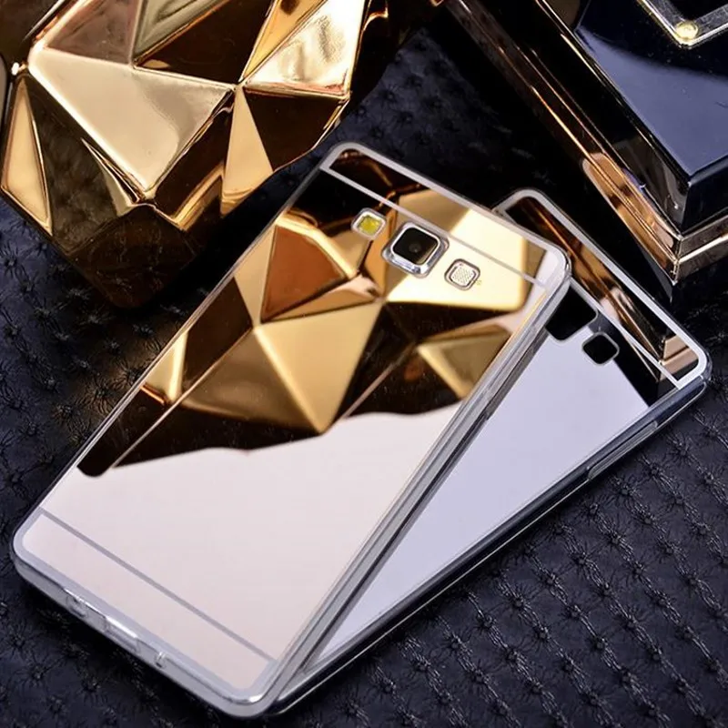 Золотой зеркальный мягкий чехол накладка для Samsung Galaxy J1 J2 A3 A5 A7 J3 J5 J7 2015 2016 2017 Grand Prime