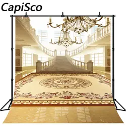 Capisco дворца интерьер фото фон окна лестница фон для фотосъемки с изображением красной дорожки роскошный свадебный Крытый фон для