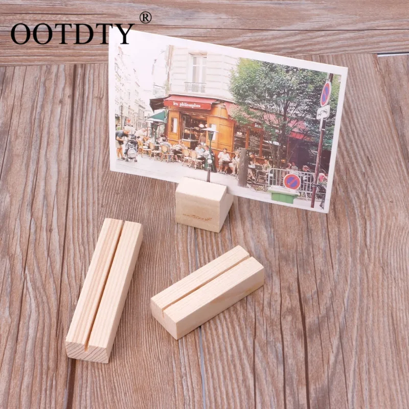 

Natural Wood Memo Clips Photo Holder Clamps Stand Card Desktop Message Crafts Gifts Office Stationery Organizer Home Decoration