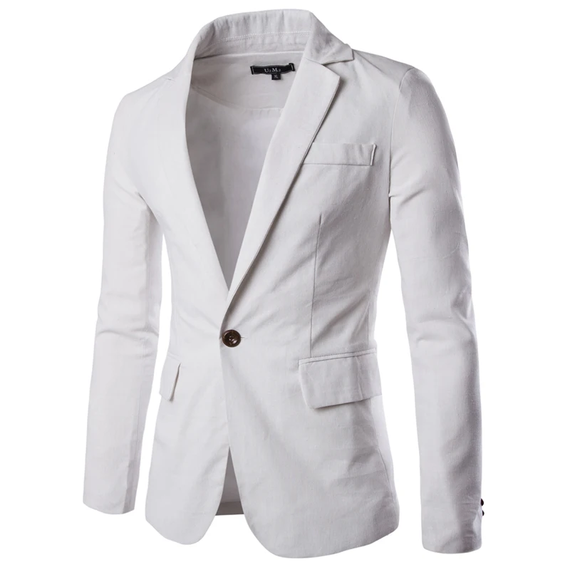 Зима 2017 брендовая одежда Блейзер Для мужчин одной кнопки костюм Slim Fit Homme пиджак