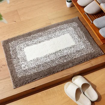 

Simplicity Style Bathroom Carpet Artistic Floor Mat For Shower Room Shaggy Microfiber Bath Mat Bathtub Side Rug Non-slip Doormat