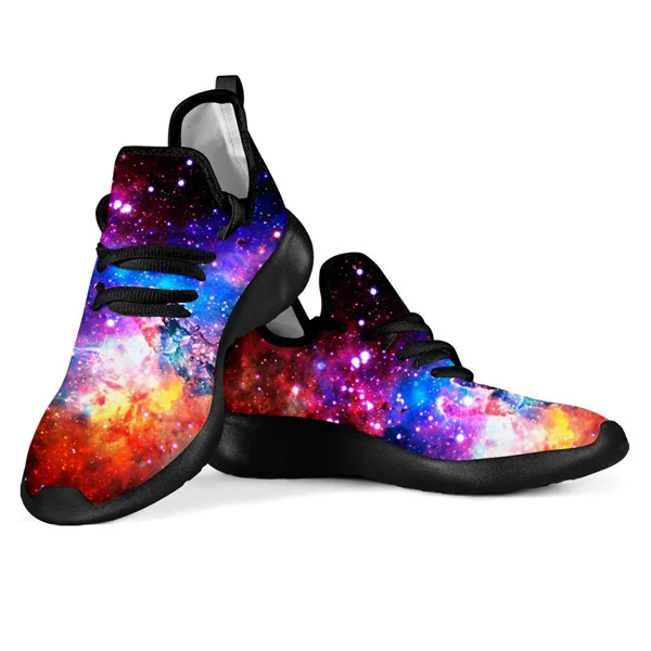 FORUDESIGNS Universe/Space/Nebula/Galaxy Printed Woman Flats Shoes Breathable Knit Mesh Sneakers Spring/Autumn Casual Footwear - Цвет: HMF939Z60